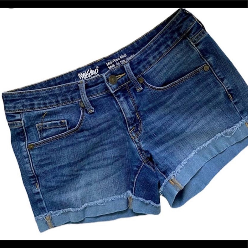 Mission Denim Mid-Rise Midi Shorts